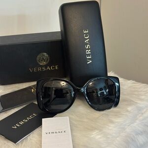 Versace Glossy Black Women's Sunglasses
